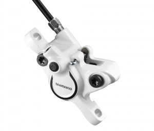 ETRIER FRANA PE DISC SHIMANO BR-M365 HIDRAULIC FATA SAU SPATE PLACUTE RESIN FARA ADAPTOR ALB AMBALAT IND.