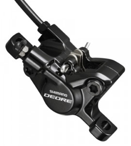 ETRIER FRANA PE DISC SHIMANO DEORE BR-T615 FATA SAU SPATE PT. POST MOUNT PLACUTE RESIN NEGRU AMBALAT IND.