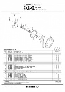 FOAIE SHIMANO 39T PT. FC-6700