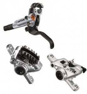 FRANA PE DISC SET ASAMBLAT SHIMANO XTR BL-M988 (R) BR-M985(F) HIDRAULIC POST MOUNT PLACUTE METAL CU ARIPIOARE DE RACIRE FURTUN SM-BH90-SB 1000MM OLIVA SI INSERTIE CONECTARE AMBALAT IND.