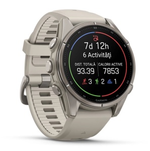 Garmin Fenix 9 - 43mm Titan cu curea din silicon French Gray - Img 2