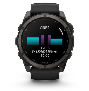 Garmin Fenix 9 - 51mm Titan DLC Carbon grey cu curea neagra din silicon - Img 9