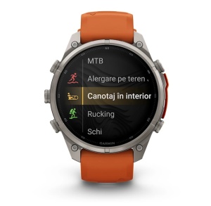 Garmin Fenix 9 Pro - inReach, 47mm Titan cu curea din silicon Autumn Orange/Spark Orange - Img 4