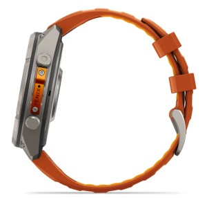 Garmin Fenix 9 Pro - inReach, 47mm Titan cu curea din silicon Autumn Orange/Spark Orange - Img 13