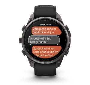 Garmin Fenix 9 Pro - inReach, 47mm Titan DLC Carbon Gray cu curea din silicon Black/Pebble Gray - Img 8