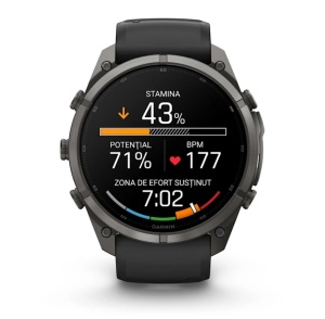 Garmin Fenix 9 Pro - inReach, 51mm Titan DLC Carbon Gray cu curea din silicon Black/Pebble Gray - Img 4