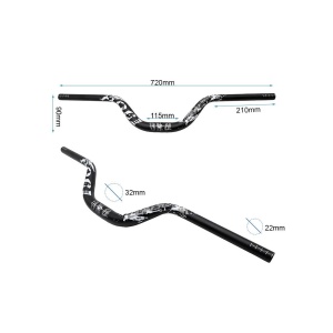 Ghidon 720mm cu rise 90mm negru - Img 2
