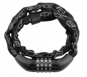 Lacat Force Chain cu cifru 120cm/4mm negru - Img 2