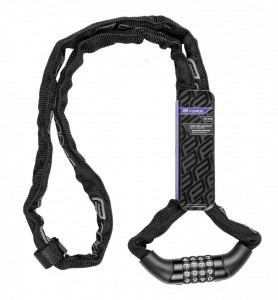 Lacat Force Chain cu cifru 120cm/4mm negru - Img 3