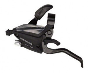 MANETA SCHIMBATOR/FRANA SHIMANO ST-EF500-L-2A STANGA 3 VIT. CABLU 1800MM 2 DEGETE PT. V-BRAKE NEGRU AMBALAT IND.
