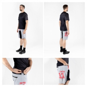 Pantaloni scurti Force MTB-11 bazon detasabil Gri/Rosu/Negru L - Img 10