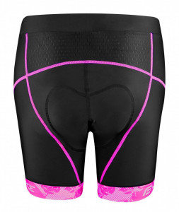 Pantaloni scurti Force Rose Lady pana la talie cu bazon, negru/roz XL - Img 2