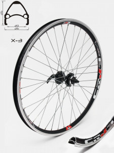 Roata fata CROSSER X3 36H 26" QR - Frana disc (6 suruburi) cu butuc Joytech