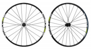 ROTI SHIMANO WH-MT35-27.5 FATA & SPATE 27.5" PT. 9/10 VIT. 24H/28H QR 133MM/173MM NEGRU JANTA CLINCHER NEAGRA CU STICKERE LIME GREEN FARA GEANTA AMBALAT IND.