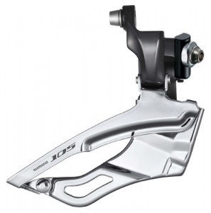 SCHIMBATOR FATA SHIMANO 105 FD-5703-L PT. ANGRENAJ TRIPLU PT. 10 VIT. PE SPATE NEGRU BRAZED-ON AMBALAT IND.