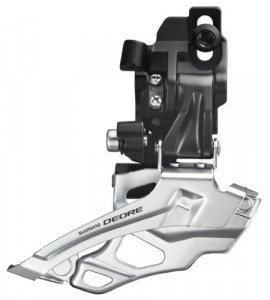 SCHIMBATOR FATA SHIMANO DEORE FD-M616-D DUBLU PT. 10 VIT. PE SPATE DOWN SWING TRAGERE DUBLA PRINDERE DIRECT MOUNT PT. 38/44T UNGHI CS 66-69 NEGRU AMBALAT IND.
