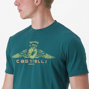 Tricou casual Castelli Armando 2 Tee, Turcoaz, XXL - Img 3