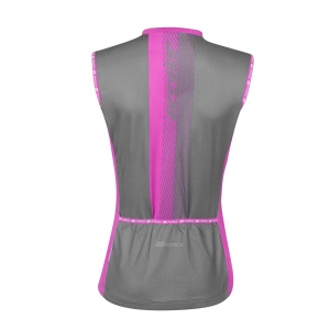 Tricou ciclism fara maneci Force F Acceler, gri/roz, S - Img 5