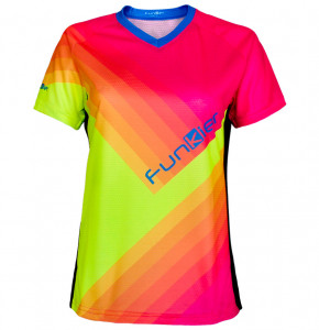 Tricou Ciclism Polo FUNKIER Termoli-W Enduro Women (S/S) - Fluor Yellow/Pink M - Img 3
