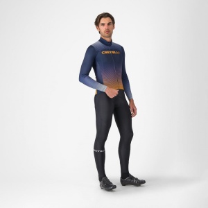 Tricou cu maneca lunga Castelli Apice Thermal Albastru Belgian/Portocaliu M - Img 2