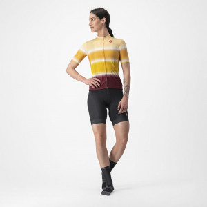 Tricou cu maneca scurta Castelli Dolce, de dama, Galben/Visiniu, M - Img 6