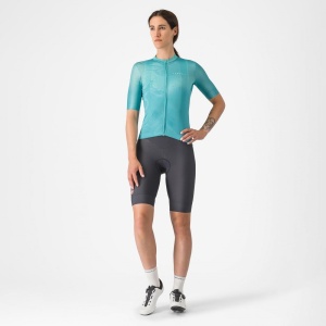Tricou cu maneca scurta Castelli Fantasia, pentru femei, albastru piscina, S - Img 2