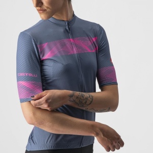 Tricou cu maneca scurta Castelli Fenice, de dama, Bleumarin/Roz, L - Img 3