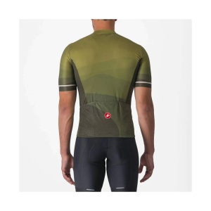 Tricou cu maneca scurta Castelli Orizzonte, Verde/Argintiu, XL - Img 2