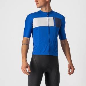 Tricou cu maneca scurta Castelli Prologo 7 Albastru/Alb/Antracit M