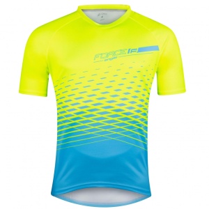 Tricou maneca scurta Force MTB Angle albastru/fluo 3XL