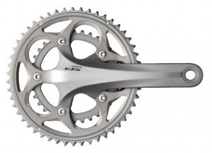 ANGRENAJ PEDALIER SHIMANO 105 FC-5700-S 53X39T BRAT 172.5MM PT. 10 VIT. PE SPATE HOLLOWTECH 2 FARA BUTUC PEDALIER ARGNTIU AMBALAT IND.
