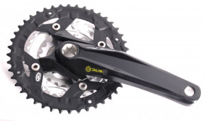 ANGRENAJ PEDALIER SHIMANO ALIVIO FC-M431-L 48X36X26T BRAT 175MM PT. 9 VIT. PE SPATE OCTALINK COMPATIBIL CHAINCASE PT. CHAINLINE 47.5/50MM INCL. SURUBURI FARA CG NEGRU ALIVIO LOGO VRAC