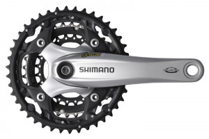 ANGRENAJ PEDALIER SHIMANO DEORE FC-M522-S 42X32X24T BRAT 175MM PT. 10 VIT. PE SPATE OCTALINK & HOLLOWTECH INCOMPATIBIL CHAINCASE PT. CHAINLINE 50MM FARA CG ARGINTIU AMBALAT IND.