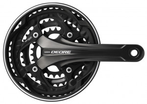 ANGRENAJ PEDALIER SHIMANO DEORE FC-T611-L 48X36X26T BRAT 175MM PT. 10 VIT. PE SPATE 2-PCS FC CG COMPATIBIL CHAINCASE INCL. BUTUC PEDALIER NEGRU AMBALAT IND.