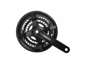 ANGRENAJ PEDALIER SHIMANO TOURNEY FC-TY301 48X38X28T BRAT 175MM PT. 6/7/8 VIT. PE SPATE CU CG COMPATIBIL CHAINCASE NEGRU VRAC