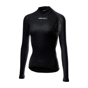 Bluza de corp cu maneca lunga Castelli Flanders 2W Warm, de dama, Negru, L