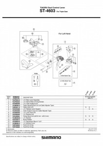 CAPAC MANETA SHIMANO ST-4603 STANGA & SURUBURI