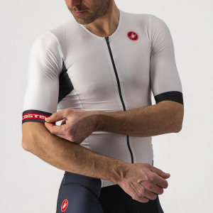 Costum de triatlon cu maneca scurta Castelli Free Sanremo SS, Alb/Negru, XXL - Img 4