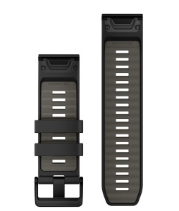 Curea Garmin quickfit 26 - Black/Pebble Gray Silicone - Img 2