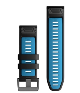 Curea Garmin quickfit 26 - Silicon Black/Cirrus Blue - Img 2