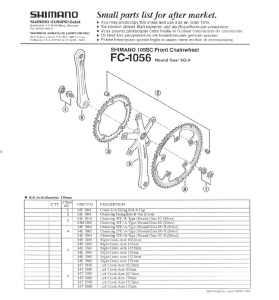 FOAIE SHIMANO FC-1056 52T A-TYPE ROUND GEAR SG-X ARGINTIE
