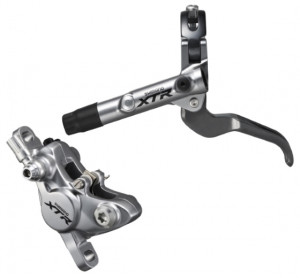 FRANA PE DISC SET ASAMBLAT SHIMANO XTR BL-M987(S) BR-M987(F) PT. POST MOUNT PLACUTE RESIN (FARA ARIPIOARE DE RACIRE) FURTUN SM-BH90-SBM 1000MM INCL. OLIVA SI INSERTIE CONECTARE AMBALAT IND.