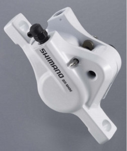 FRANA PE DISC SHIMANO BR-M486W FATA FARA ADAPTOR PT. FURCA POST MOUNT SAU SPATE PLACUTE RESIN FARA ROTOR ALB AMBALAT IND.