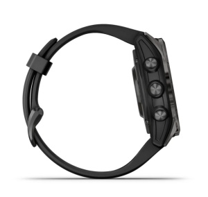 GARMIN Fenix 7S PRO 42mm - Sapphire Solar, Titan DLC Carbon Grey, curea neagră - Img 5