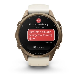 Garmin Fenix 9 Pro - inReach, 43mm Titan Autumn Gold cu curea din silicon Cream/French Gray - Img 5