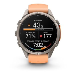 Garmin Fenix 9 Pro - inReach, 43mm Titan cu curea din silicon Shell Pink/Autumn Orange - Img 4