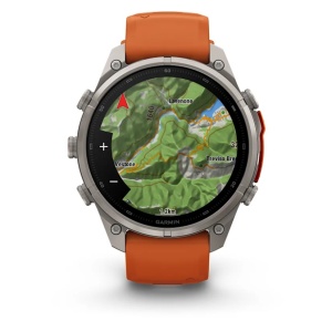 Garmin Fenix 9 Pro - inReach, 47mm Titan cu curea din silicon Autumn Orange/Spark Orange - Img 10