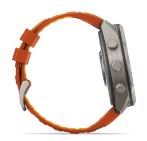 Garmin Fenix 9 Pro - inReach, 51mm Titan cu curea din silicon Autumn Orange/Spark Orange - Img 6