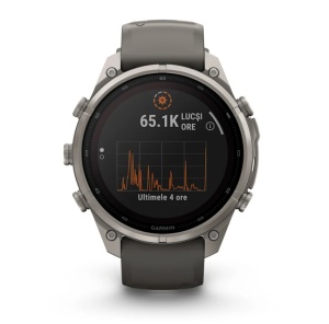 Garmin Fenix 9 Pro - inReach, Solar, 47mm Titan Pebble Gray cu curea din silicon Silver Gray - Img 5