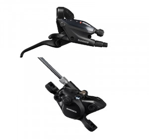 MANETA DE SCHIMBATOR/FRANA SHIMANO ST-EF505(8R) BR-MT200(F) 8 VIT. FARA ADAPTOR PLACUTE RESIN INCL. OLIVA SI INSERTIE CONECTARE FURTUN SM-BH59-SS 1000MM NEGRU CAMASA SP41 600/300MM AMBALAT IND.